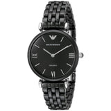 Emporio Armani Ceramica Black Dial Black Ceramic Strap Watch For Women - AR1487