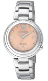 Citizen Eco Drive Mother of Pearl Dial Silver Steel Strap Watch For Women - EM0331-52W