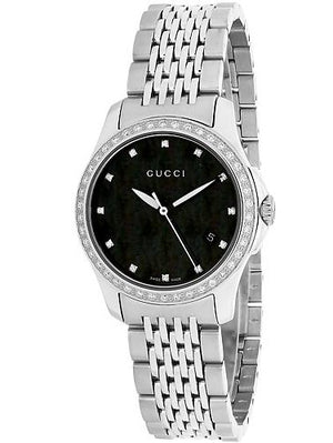Gucci G Timeless Black Mother of Pearl Diamonds 38mm Watch For Women - YA126509