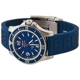 Breitling Superocean 44mm Automatic Blue Dial Blue Rubber Strap Watch for Men - A17367D81C1S2