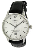 Tissot Chemin Des Tourelles Powermatic 80 Silver Dial Black Leather Strap Watch For Men - T099.407.16.037.00