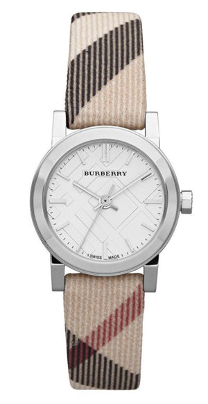 Burberry The City Nova Silver Dial Leather Strap Watch for Women - BU9212