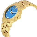 Marc Jacobs Amy Blue Dial Gold Stainless Steel Strap Watch for Women - MBM3303