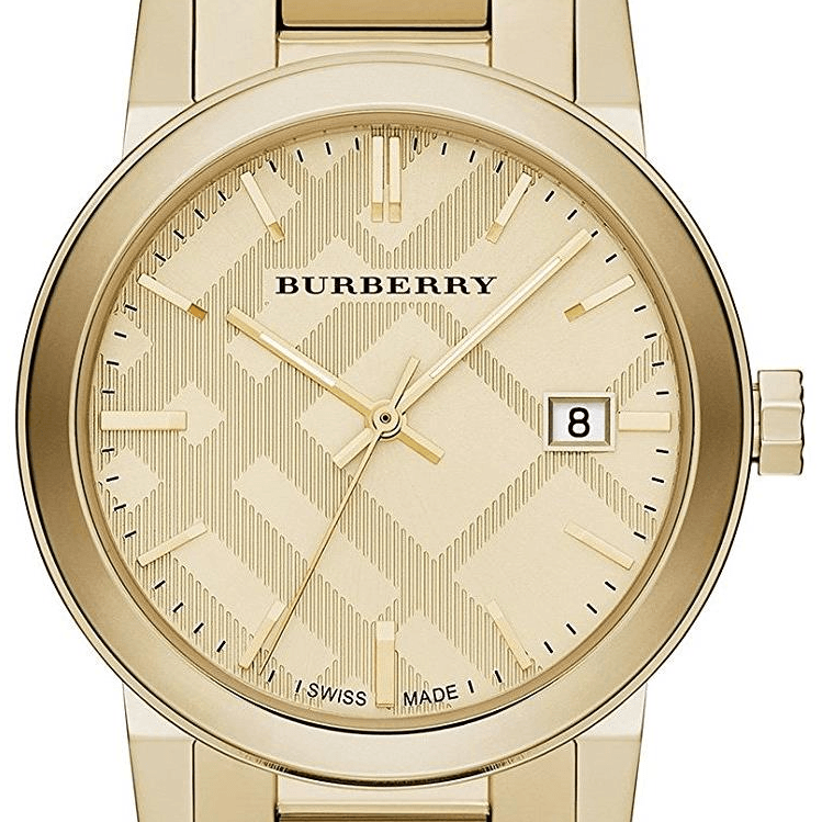 Burberry The City Gold Dial Gold Steel Strap Watch for Men