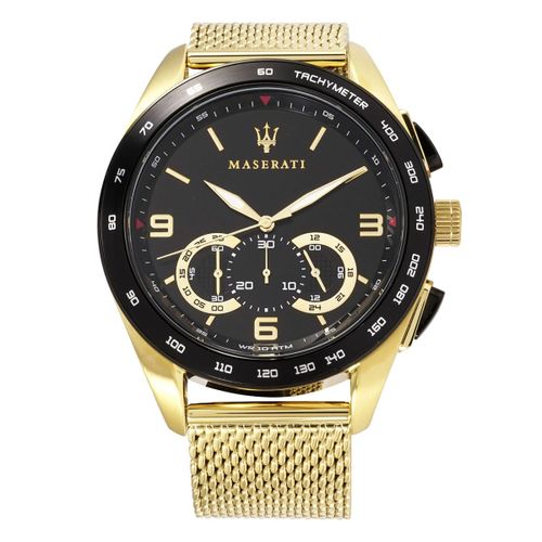 Maserati Traguardo 45mm Quartz Gold Black Dial Watch For Men Watch