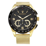 Maserati Traguardo 45mm Quartz Gold Black Dial Watch For Men - R8873612010