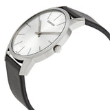 Calvin Klein City White Dial Black Leather Strap Watch For Men - K2G211C6