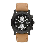 Marc Jacobs Larry Black Dial Tan Leather Strap Watch for Men - MBM5053