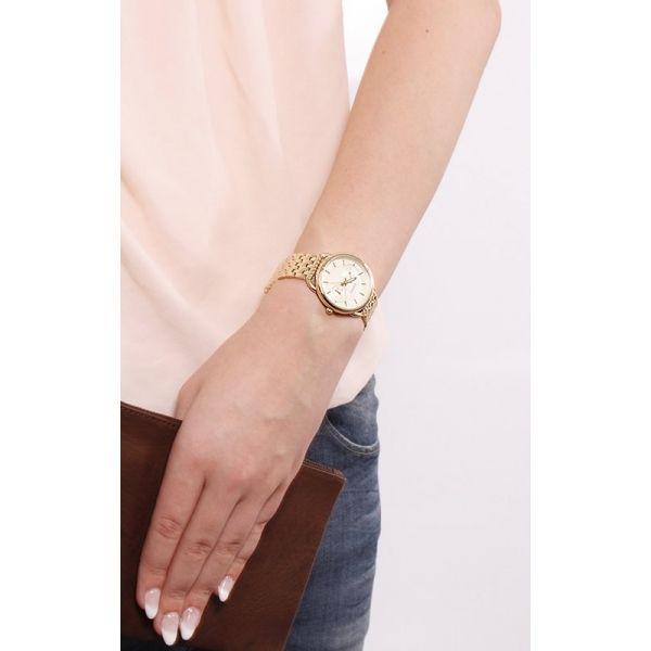 Fossil Tailor Gold Dial Gold Stainless Steel Strap Watch for Women - ES3714