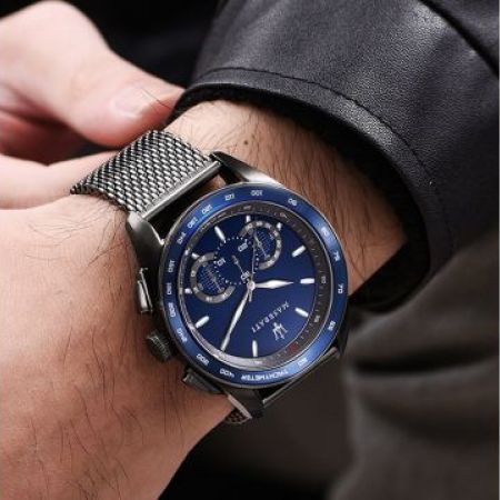 Maserati Traguardo 45mm Chronograph Blue Dial Watch For Men Watch for Men