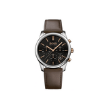 Hugo Boss Time One Black Dial Brown Leather Strap Watch for Men - 1513448