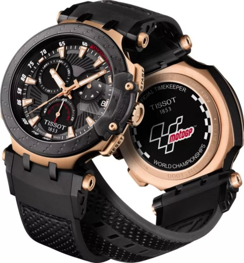 Tissot T Race Quartz Chronograph Black Dial Black Silicon Strap Watch For Men