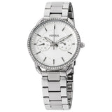 Fossil Tailor White Dial Silver Steel Strap Watch for Women - ES4262