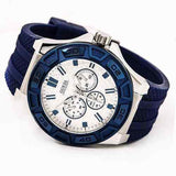 Guess Force White Dial Blue Rubber Strap Watch For Men - W0674G4