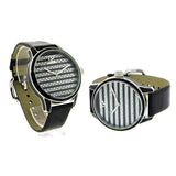 Marc Jacobs Lidia Stripe Glitz Black Dial Black Leather Strap Watch for Women - MBM1166