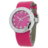 Marc Jacobs Amy Pop Pink Dial Pink Leather Strap Watch for Women - MBM1286