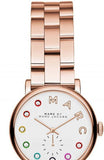 Marc Jacobs Baker Dexter White Dial Rose Gold Stainless Steel Strap Watch for Women - MBM3443