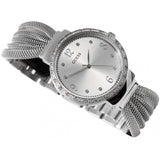 Guess Chiffon Silver Dial Silver Mesh Bracelet Watch For Women - W1083L1