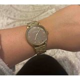 Marc Jacobs Baker Grey Dial Gold Stainless Steel Strap Watch for Women - MBM3281