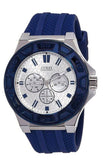 Guess Force White Dial Blue Rubber Strap Watch For Men - W0674G4