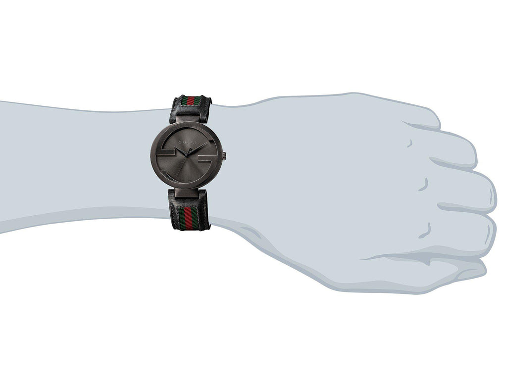 Ejemplo asignación Opcional Gucci Interlocking XL Analog Black Dial Watch For Mens