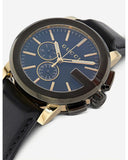 Gucci G Chrono Black Dial Black Leather Strap Watch For Men - YA101203