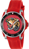 Gucci Dive Quartz Red Dial Red Rubber Strap Watch For Men - YA136315