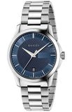 Gucci G Timeless Blue Dial Silver Steel Strap Watch For Men - YA126440