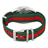 Gucci GG2570 Black Dial Green & Red Nylon Strap Watch For Men - YA142305