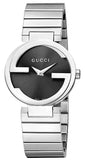 Gucci Interlocking G Quartz Black Dial Black Steel Strap Watch For Women - YA133502