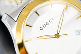 Gucci G Timeless White Dial Two Tone Steel Strap Watch For Men - YA126409