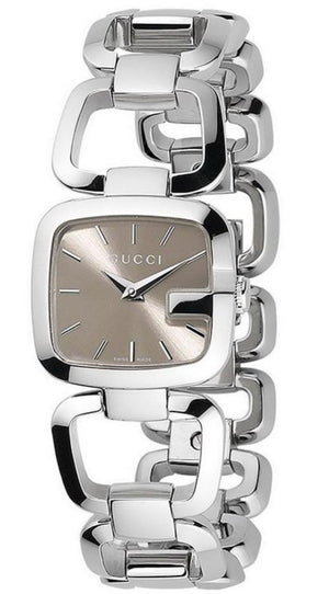 Gucci G Gucci Brown Dial Silver Steel Strap Watch For Women - YA125507