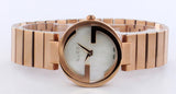 Gucci G Interlocking Mother of Pearl Dial Rose Gold Steel Strap Watch For Women - YA133515