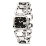 Gucci G Gucci Diamonds Black Dial Silver Steel Strap Watch For Women - YA125406