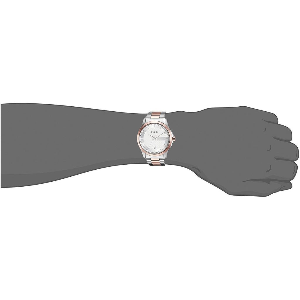 Gucci G Timeless White Dial Two Tone Steel Strap Watch For Men - YA126447