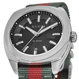 Gucci GG2570 Black Dial Green & Red Nylon Strap Watch For Men - YA142305
