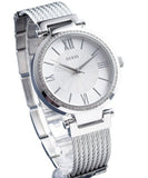 Guess Soho Silver DIal Stainless Steel Mesh Bracelet Watch For Women - W0638L1