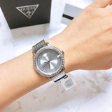 Guess Quartz Silver Dial Willow Stainless Steel Mesh Bracelet Watch For Women - W0836L2