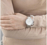 Guess Soho Silver DIal Stainless Steel Mesh Bracelet Watch For Women - W0638L1