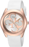 Guess G Twist White & Gold Dial White Silicone Strap Watch For Women - W0911L5