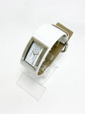 Marc Jacobs Champagne Dial White Leather Strap Watch for Women - MBM2043