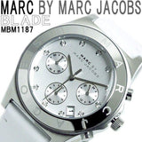 Marc Jacobs Blade White Dial White Leather Strap Watch for Women - MBM1187