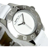 Marc Jacobs Mini Blade White Dial White Leather Strap Watch for Women - MBM1206