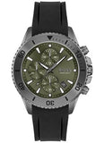 Hugo Boss Admiral Green Dial Black Silicon Rubber Strap Watch for Men - 1513967