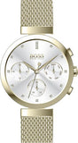 Hugo Boss Flawless White Dial Gold Mesh Bracelet Watch for Women - 1502552