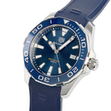 Tag Heuer Aquaracer 41mm Blue Dial Blue Rubber Strap Watch for Men - WAY111C.FT6155