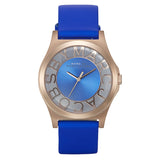 Marc Jacobs Henry Blue Dial Blue Leather Strap Watch for Women - MBM1244