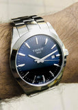 Tissot Gentleman Quartz Blue Dial Silver Steel Strap Watch For Men - T127.410.11.041.00