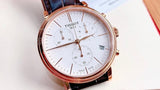 Tissot Carson Premium Chronograph White Dial Brown Leather Strap Watch For Men - T122.417.36.011.00