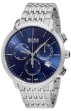 Hugo Boss Associate Blue Dial Silver Steel Strap Watch for Men - 1513269